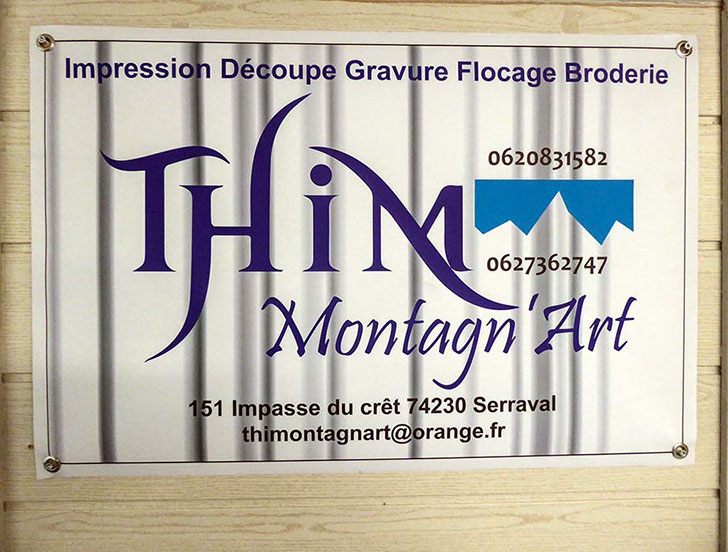 impression de bâche publicitaire Thônes Serraval format jusqu'à 107 cm