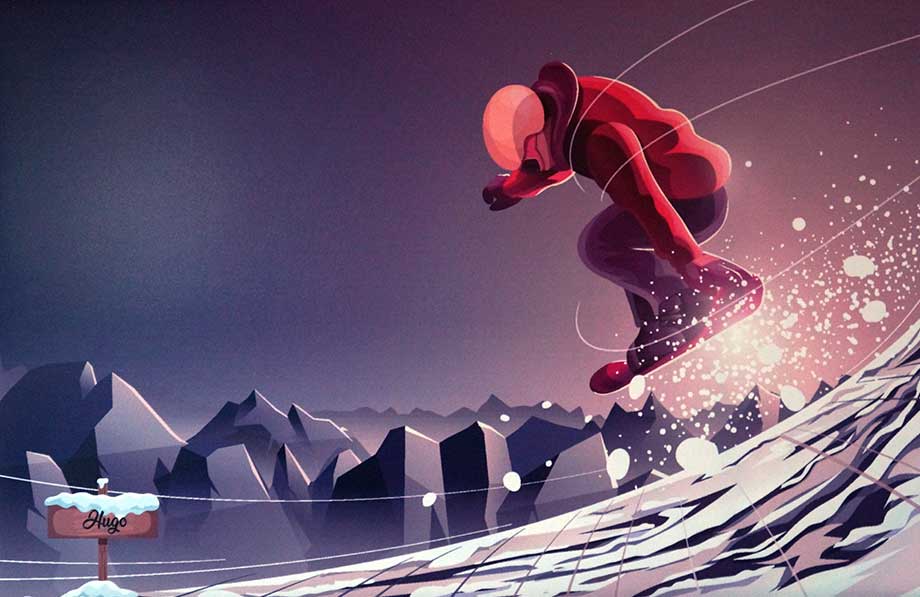 Poster de vacances au ski avec vos prénoms ou texte de votre choix, souvenirs sympa 100% personnalisé ambiance montagne