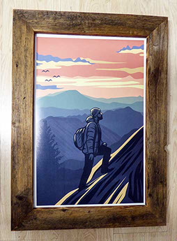 poster tableau photo personnalisé style montagne avec non, prénom, humour impression possible à l'unité thym montagn'art