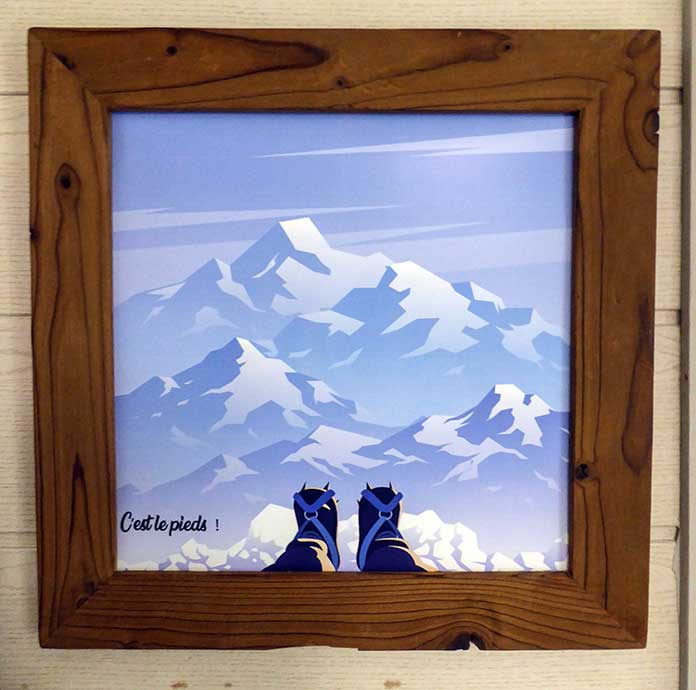 poster tableau photo personnalisé style montagne avec non, prénom, humour impression possible à l'unité thym montagn'art