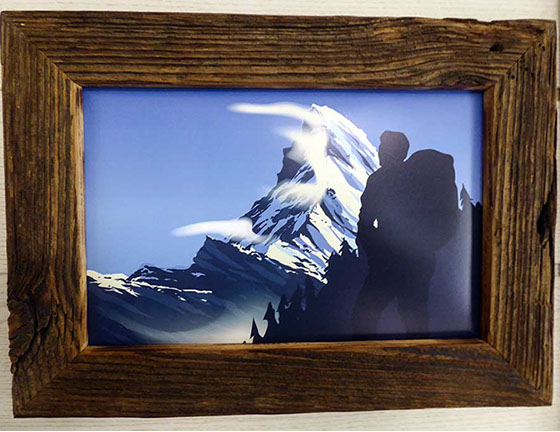 poster tableau photo personnalisé style montagne avec non, prénom, humour impression possible à l'unité thym montagn'art