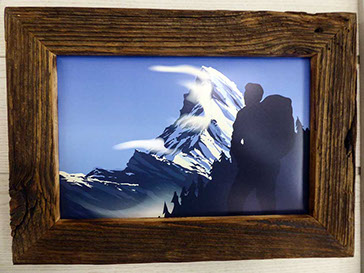 poster tableau photo personnalisé style montagne avec non, prénom, humour impression possible à l'unité thym montagn'art