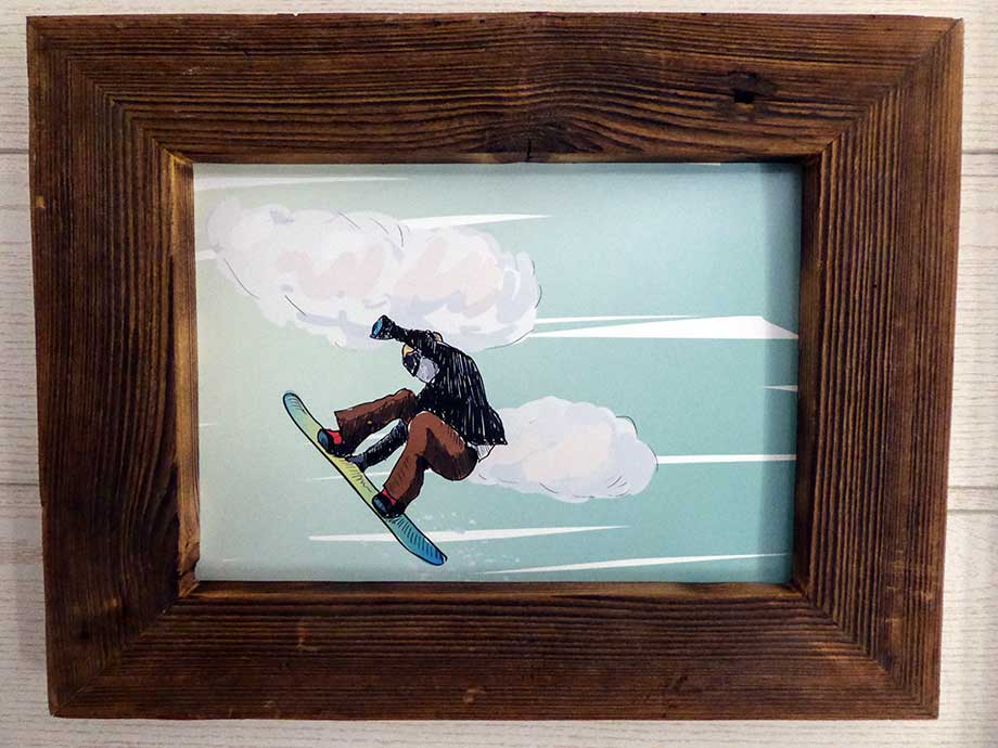 poster tableau photo personnalisé style montagne avec non, prénom, humour impression possible à l'unité thym montagn'art