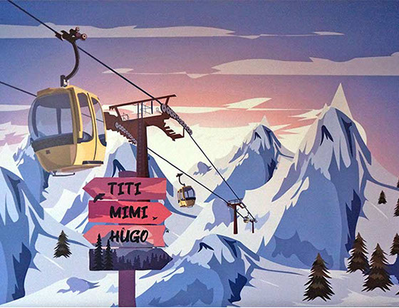 Poster grand format personnalisé style montagne avec vos prénoms humour ou texte de votre choix