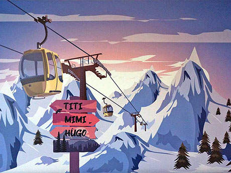 Poster grand format personnalisé style montagne avec vos prénoms humour ou texte de votre choix