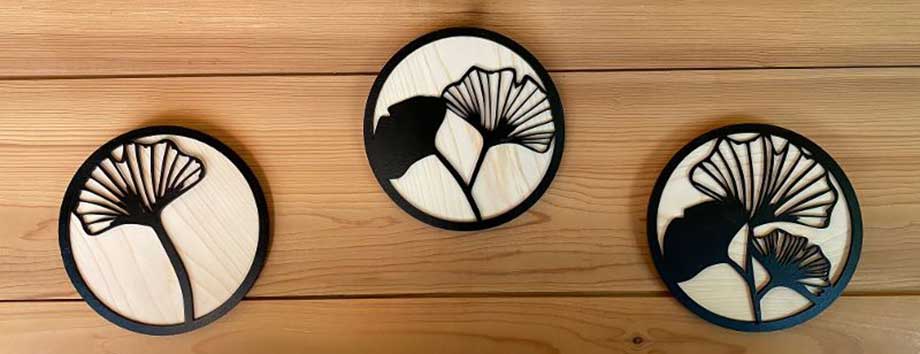 objet déco en bois motif fleur fabrication artisanale thim montagn'art entreprise savoyarde Thierry Collomb Clerc haute savoie