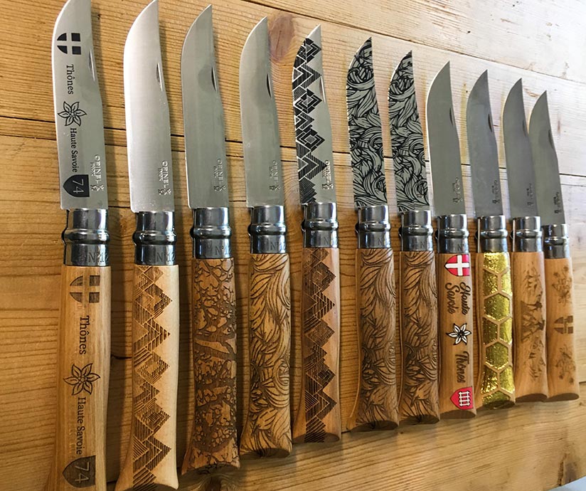 Opinel collector de collection personnalisé en gravure laser, solide pratique et utile, rester toujours présent auprès de vos clients. 