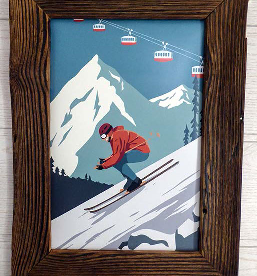 poster tableau photo personnalisé style montagne avec non, prénom, humour impression possible à l'unité thym montagn'art