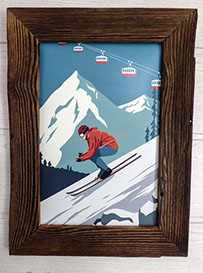 poster tableau photo personnalisé style montagne avec non, prénom, humour impression possible à l'unité thym montagn'art