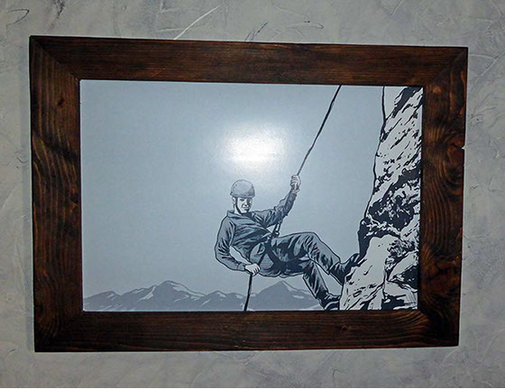 poster tableau photo personnalisé style montagne avec non, prénom, humour impression possible à l'unité thym montagn'art