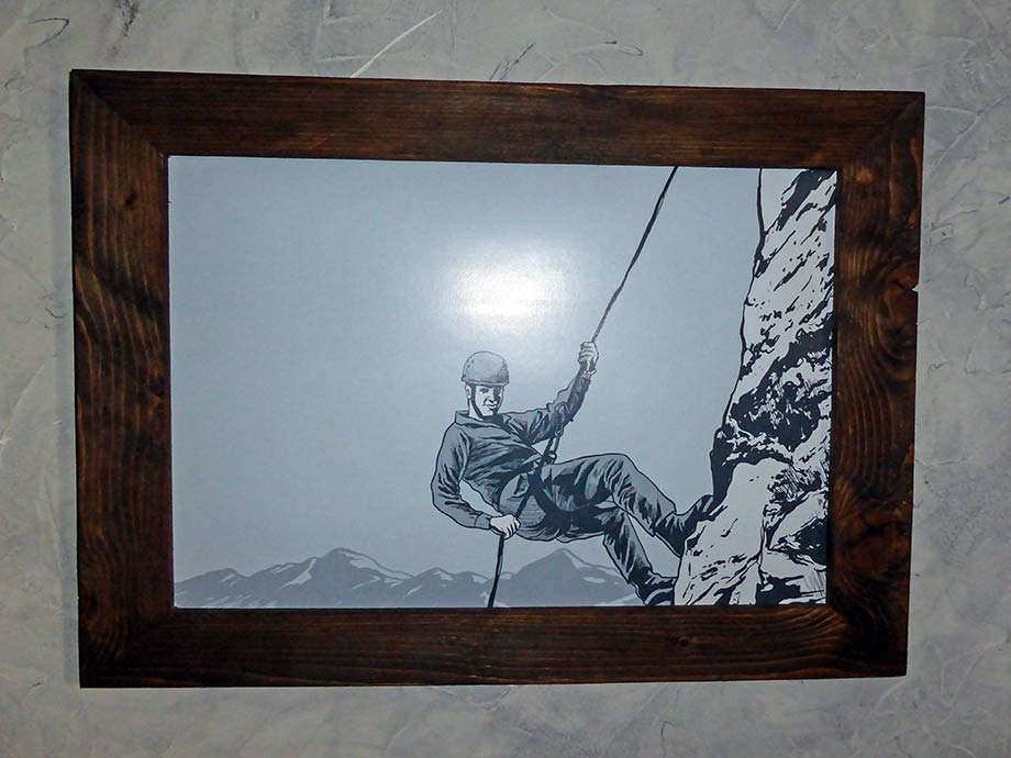 poster tableau photo personnalisé style montagne avec non, prénom, humour impression possible à l'unité thym montagn'art