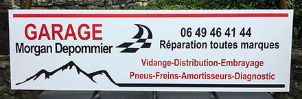 Création et impression enseigne publicitaire format laize de 107 cm
