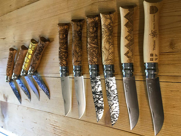 opinel couteau de collection collector gravure laser personnalisable à votre goût et votre choix
