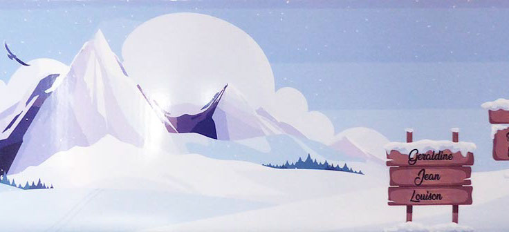 poster tableau photo personnalisé style montagne avec non, prénom, humour impression possible à l'unité thym montagn'art