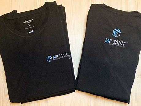 Broderie publicitaire sur tee shirt réalisationThim Montagn'Art