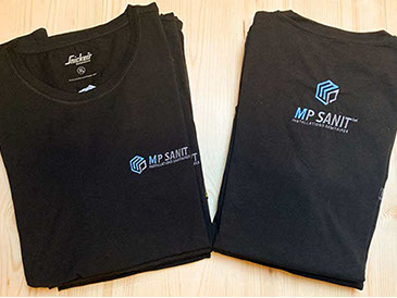 Broderie publicitaire sur tee shirt réalisationThim Montagn'Art