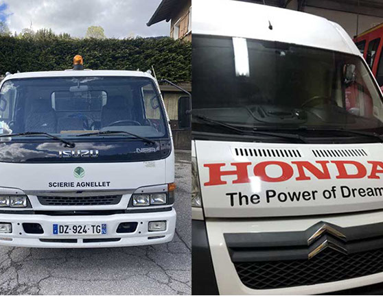 Marquage pause d'adhésifs publicitaire ou personnalisation de véhicules utilitaire toute marque garantie qualité officielle